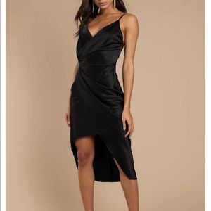 Tobi Black silky midi dress